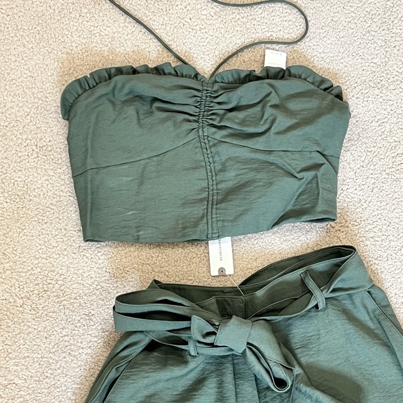 MAEVE - ANTHROPOLOGIE 2 piece moss pants set. Size XS top, Size 4 pant. NWT - Picture 3 of 9